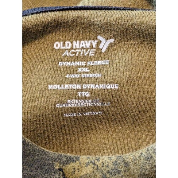 Old Navy Active Dynamic Fleece Mens XXL Hoodie Sweatshirt Camo Green - Picture 3 of 4